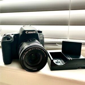 Canon EOS 77D Black Camera with Lens